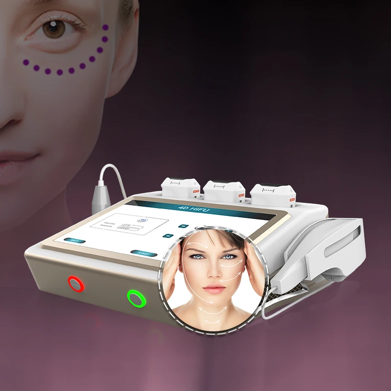  Winkonlaser Двойная Ручка 3D / 4D Hifu 11 линий 8 картриджей для похудения тела/20000 снимков машина лифтинга