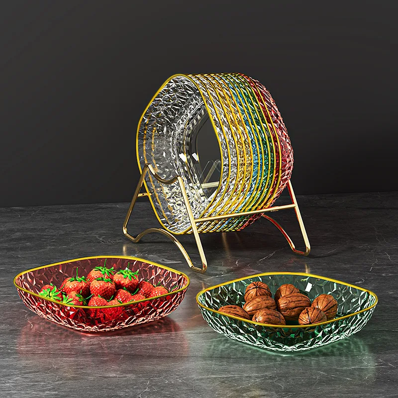 Transparent Bone spitting platehome creative plastic dining table Tableware  bone spitting plate small plate fruit candy plate