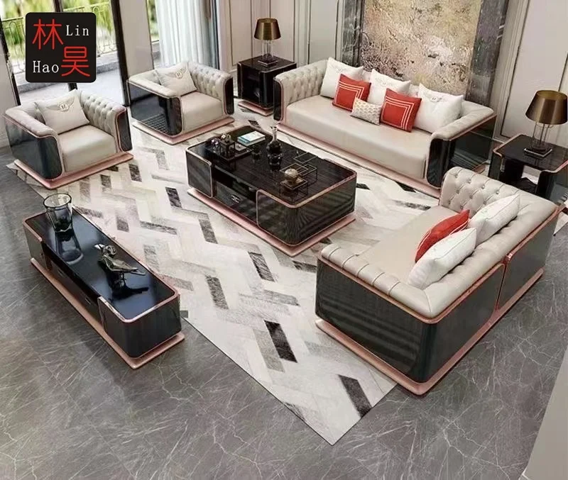 1+2+3 Seating Italian Style Luxury Leather Sofa Sets