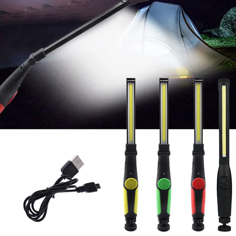 Portable Magnetic 8W Torch Lamp Hand Held Dimmable COB LED Slim Work Light For Car Repair