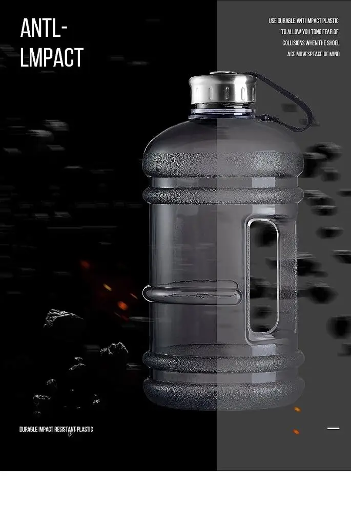 
2.2L Outdoor Sports Gym Half Gallon Fitness Training Camping Running Large Capacity Water Bottles 