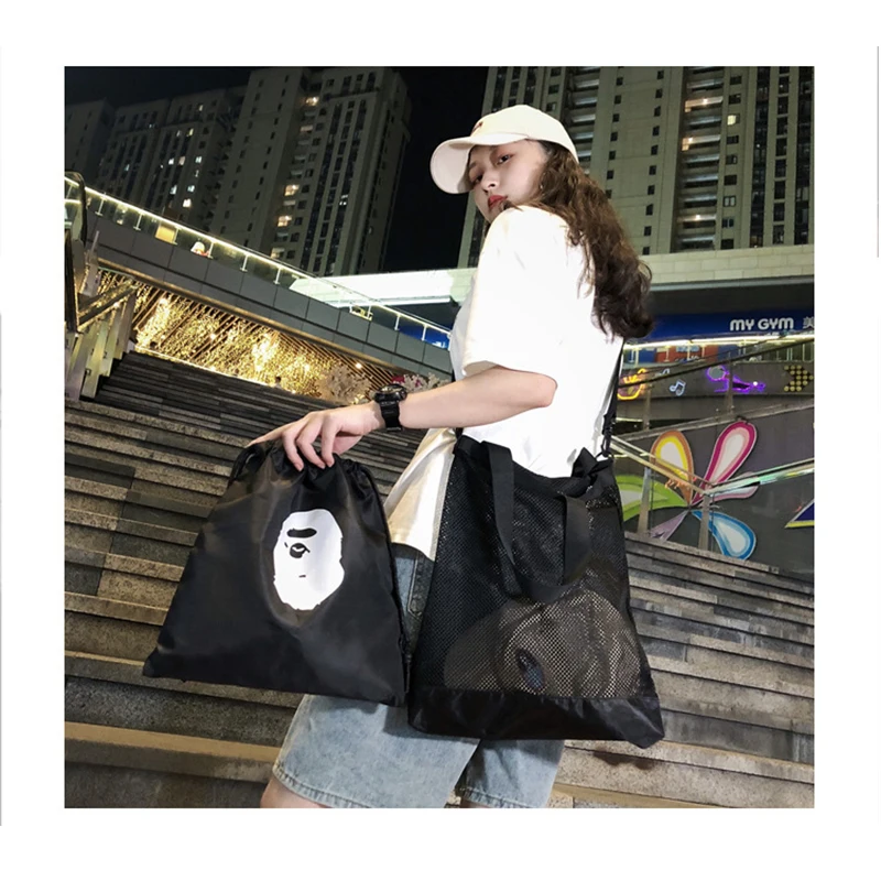 2 в 1, Сетчатая Сумка-тоут для покупок с логотипом на заказ