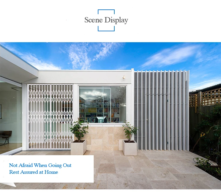 Outside House Yard Aluminum Alloy Door Burglar proof Retractable Front Door Security Gate