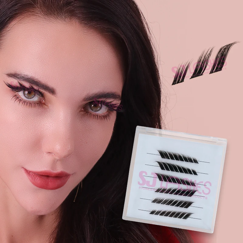 Press On Lash Cluster Foxy Eye Pre-Glued Cluster Eyelash L Curl Lightweight Prebond Pop On Cluster Lashes