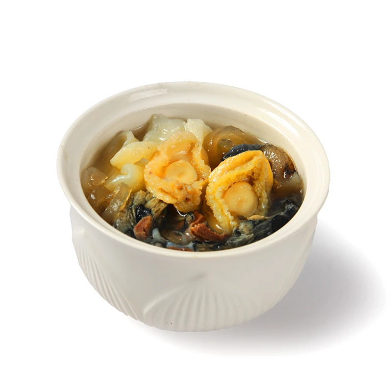 Abalone, sea cucumber and fish maw soup is a popular specialty snack in China