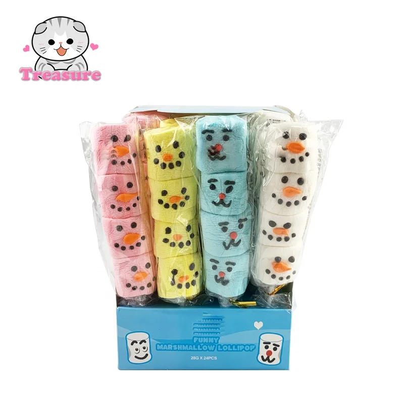 Мультяшная палочка зефира милый снеговик Зефир мягкие конфеты