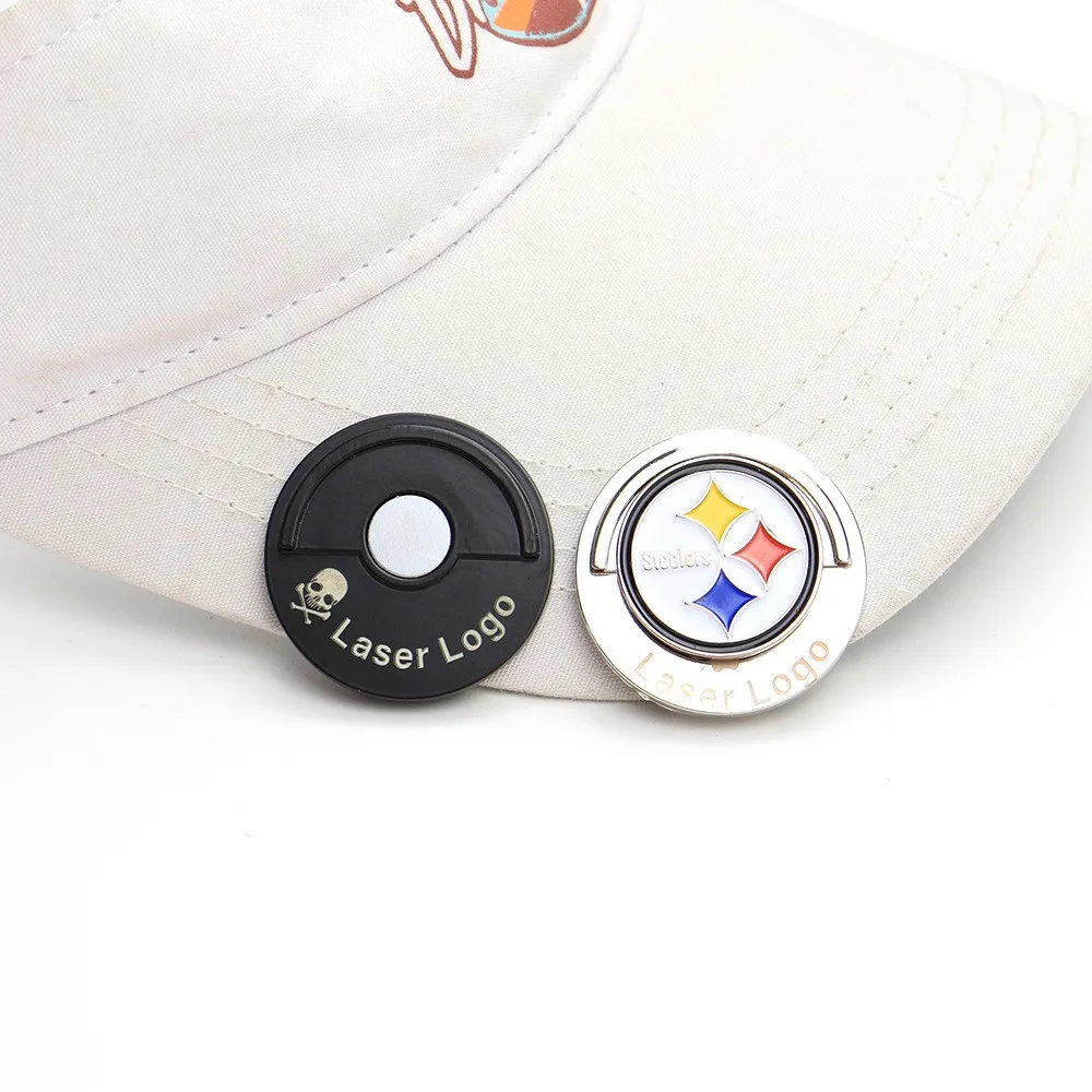 Custom High Quality Strong Magnet Unique Golf Ball Markers Classic Metal Magnetic Hat Golf Cap Clip
