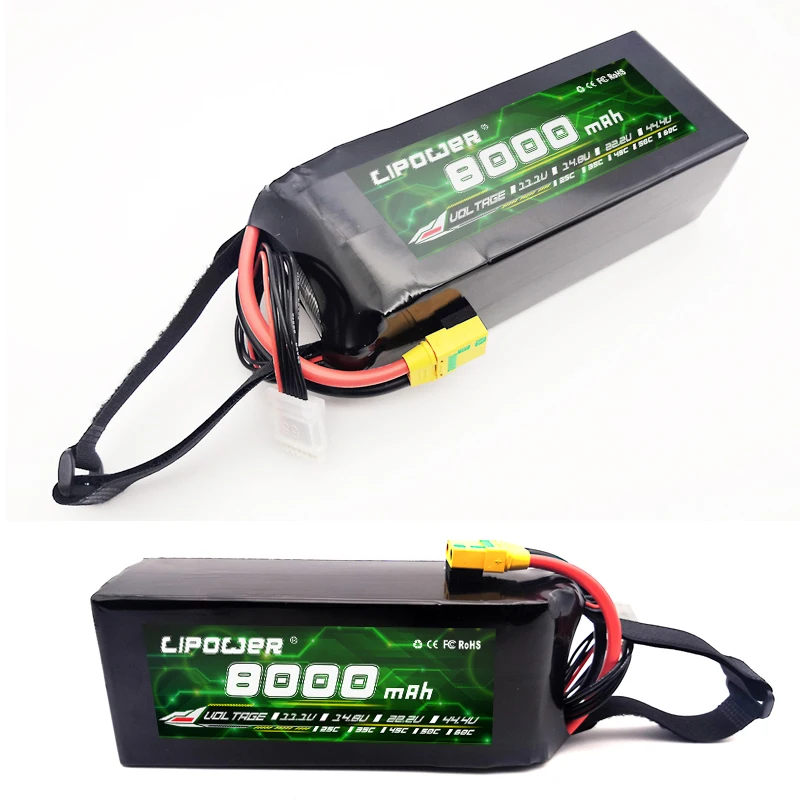 6S 8000mAh 22.2V 25C Lipo Battery with Amass AS150 XT90 Discharge Connector UAV FPV Drone Battery for VTOL Multicopters