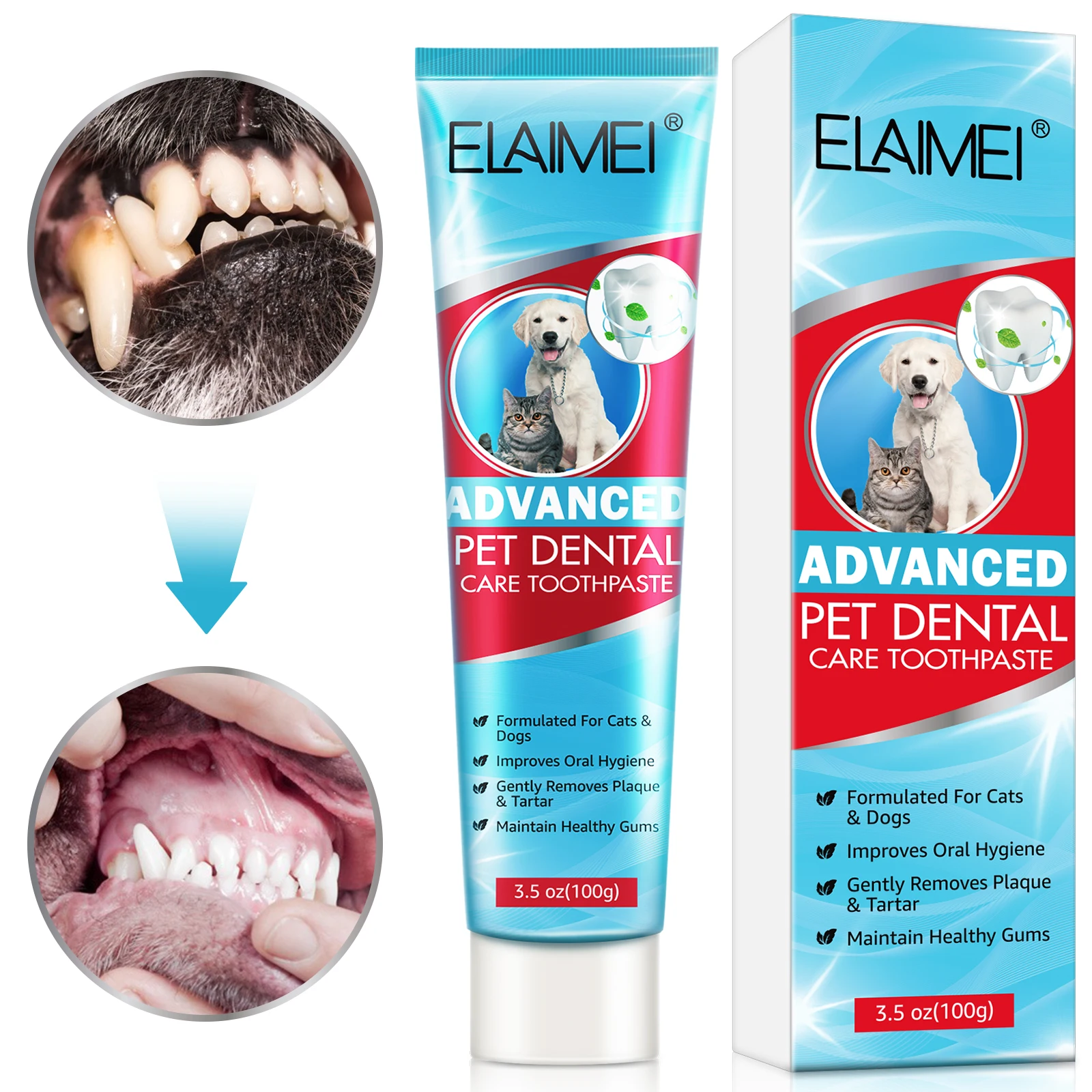 ELAIMEI Advanced Organic Formulated Oral Cleaning Cat Dog Dental Care Pet Toothpaste