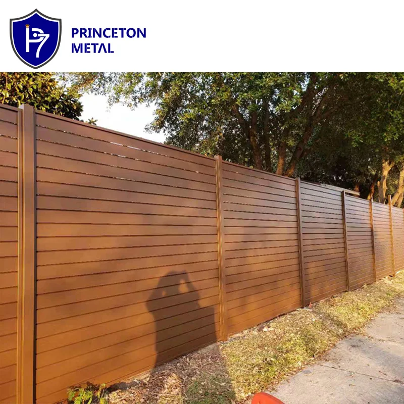 new design Decorative DIY powder coating horizontal wall privacy aluminum slat metal panels fence