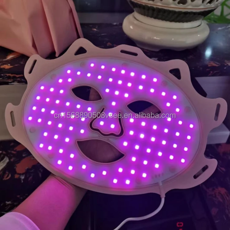 2024 New Trending LED Blue Light Facial Mask 415/605/630/850 Nm 7 Colors Silicone Gel Red Light Therapy Infrared LED Face Mask