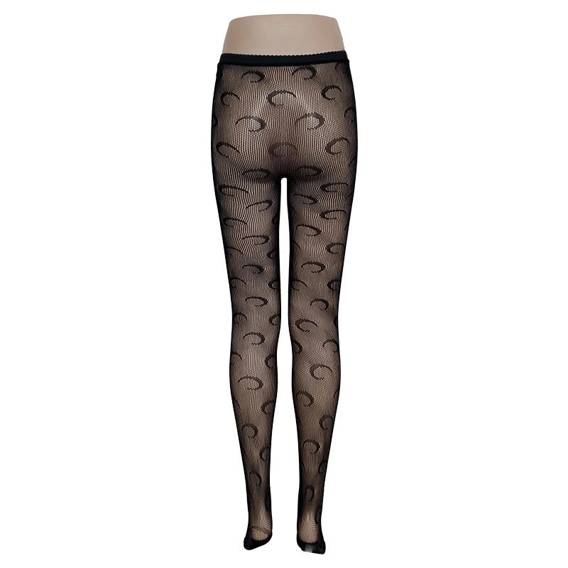 Wholesale moon knitting sexy pattern women vintage lace sock silk black personalized socks