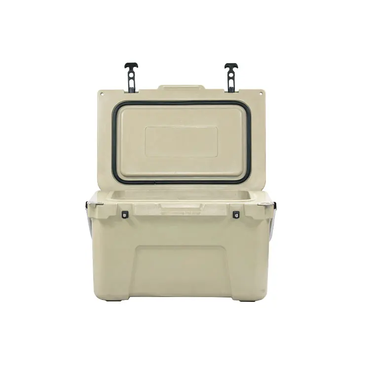 Wholesale hard injection molding waterproof coolers portable cooler box table cooler box with wheel