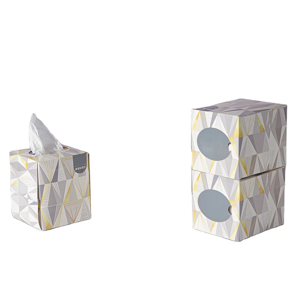 Wholesale  Luxury quality  cheap price Flat Box big soft plastic pack Cube Box paper Facial Tissue