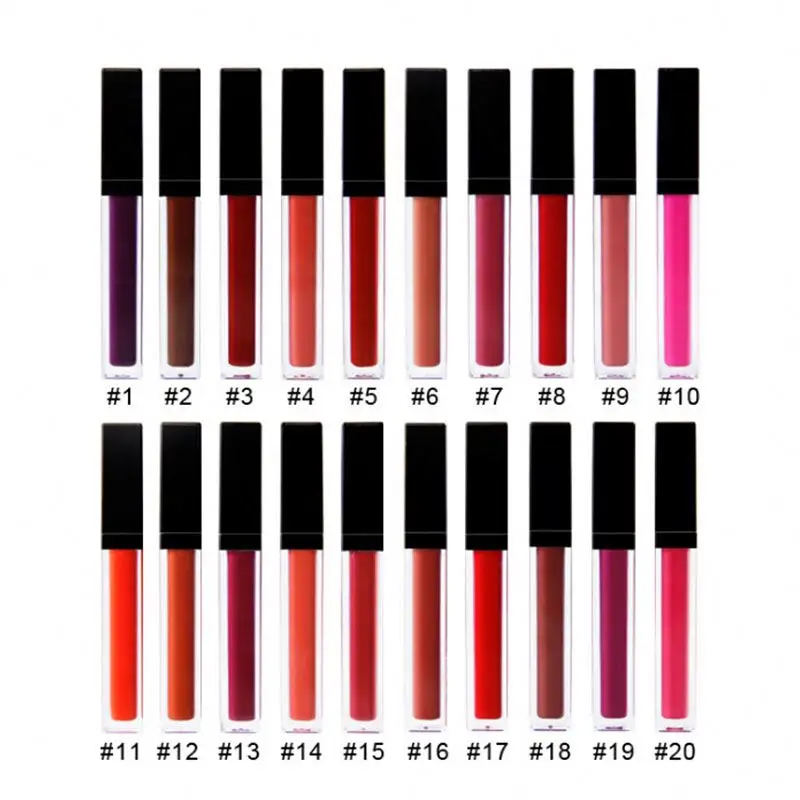 Wholesale 27 Colors Matte Glitter Lipgloss Custom Logo Cosmetics Makeup Private Label