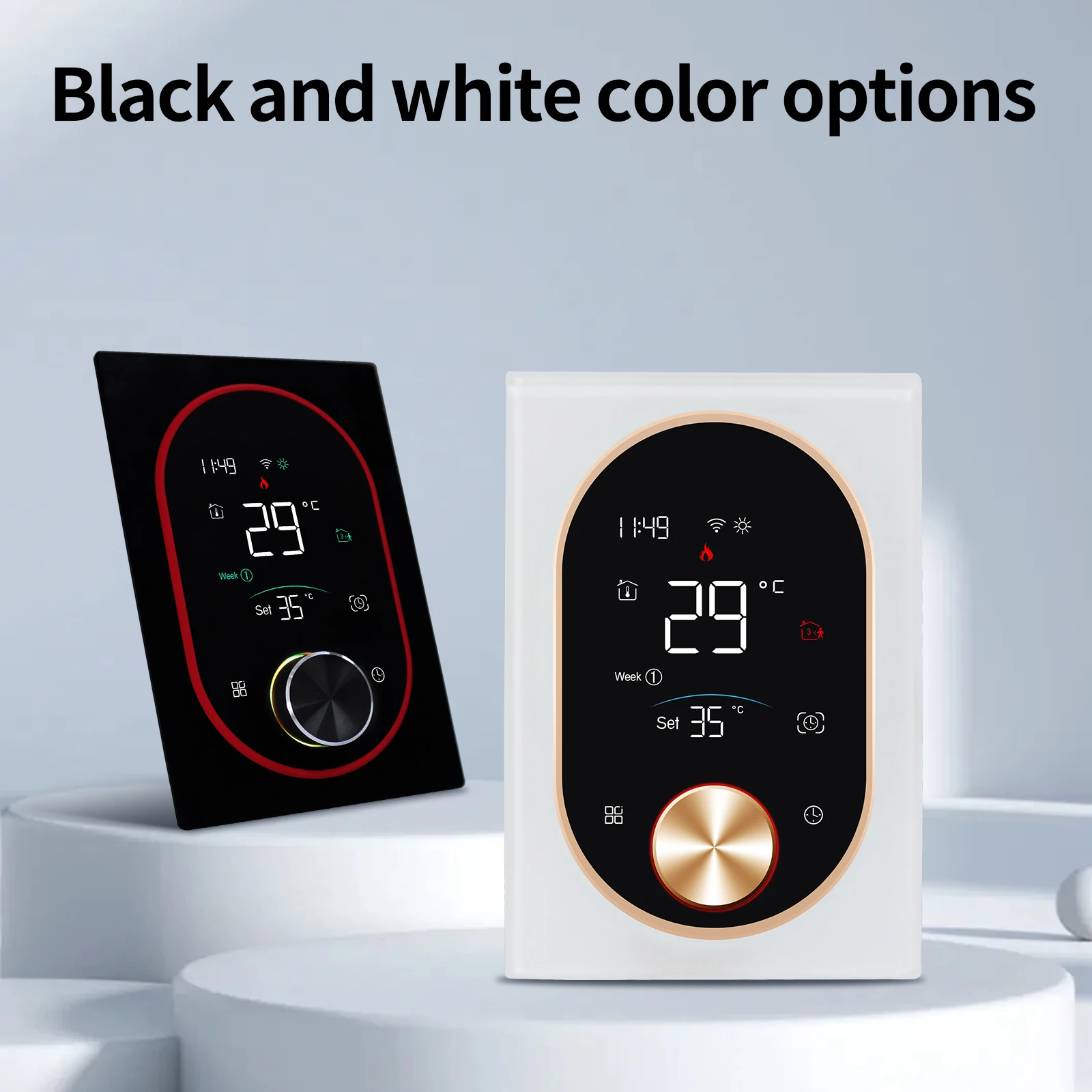 95~240V Tuya Knob Design Temperature Controller for Electric Gas Boiler Floor Heating Support window opening detection reminder