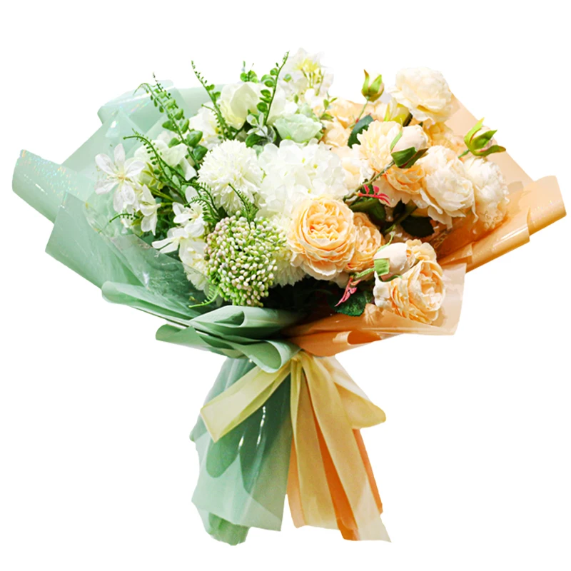 Hot Sale Florist Supplies Laser Pink Wrapping Glitter Plastic Soft Beautiful Flower Bouquet Wrapping Paper