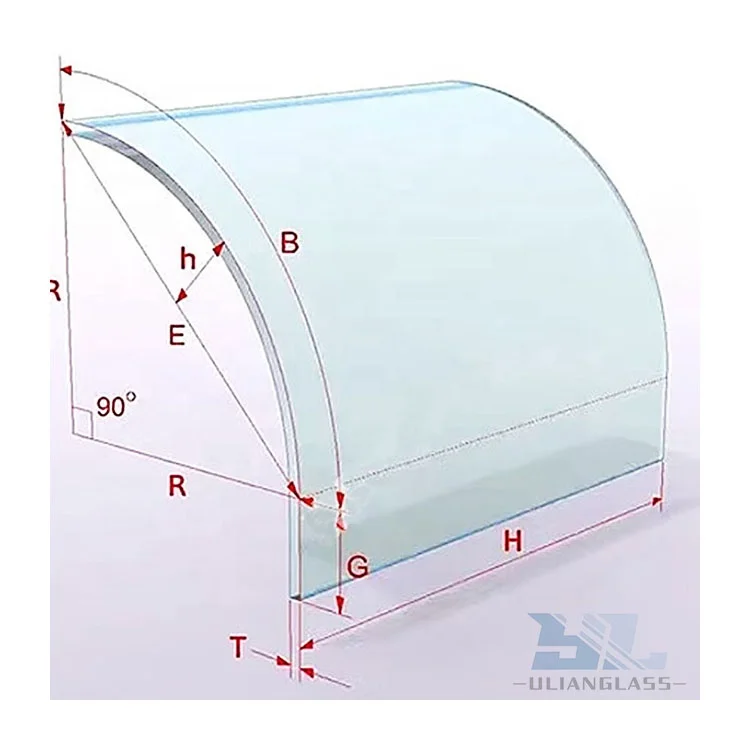 Ulianglass  High strength curved glass  3mm6mm9mm china factory close to port Anti-scratch High temperature resistance
