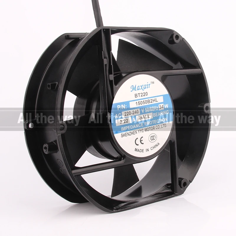 NEW Maxair BT220 AC220-240V 0.22A 34W DC EC 172X150X51MM 17CM 17251 Double ball bearing axial flow 15050B2HL cooling fan