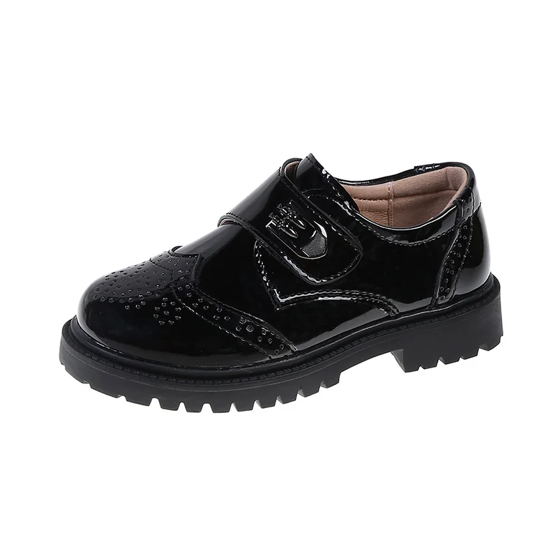 Boys Custom British Style Children Teenagers Boy Girl School Black Kids Leather Shoes Kinder Schuhe Dress Shoes School Shoes