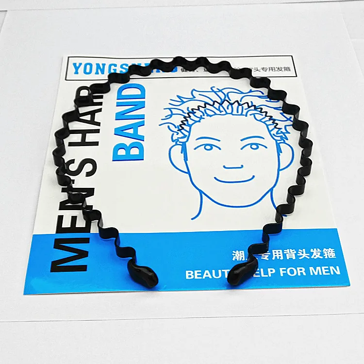 Металлическая повязка на голову черный обруч для волос волнистая унисекс гибкие повязки аксессуары женщин и