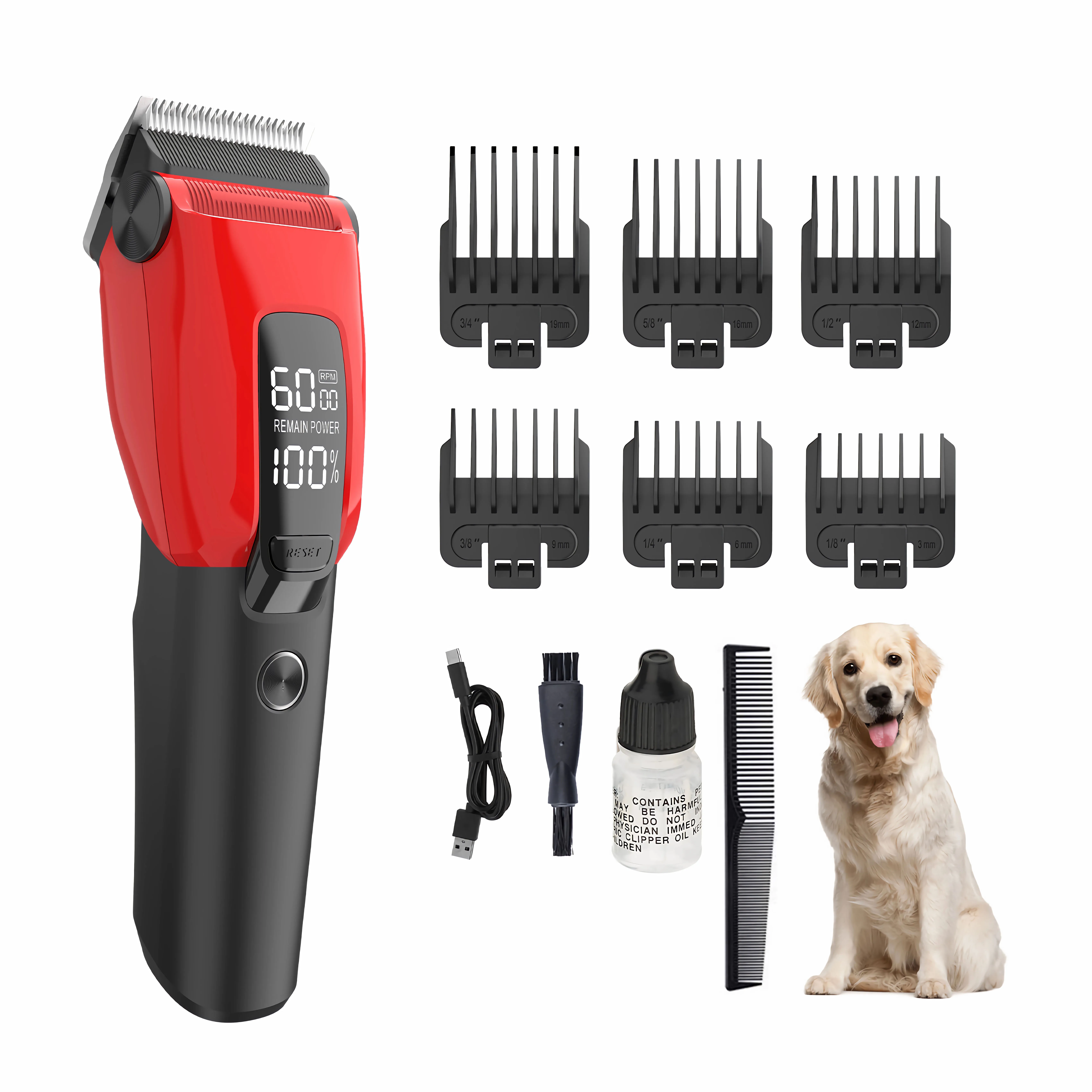 MRY Professional Pet grooming Kit Rechargeable Dog Hair Trimmer Dog Grooming Machine Hair Cutter Machine For Dogs