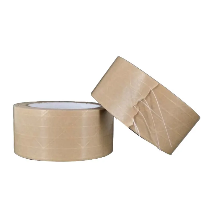 Customized Eco Packing Adhesive Gummed Tape Water Activated Brown Acrylic Reinforced Kraft Paper Tape