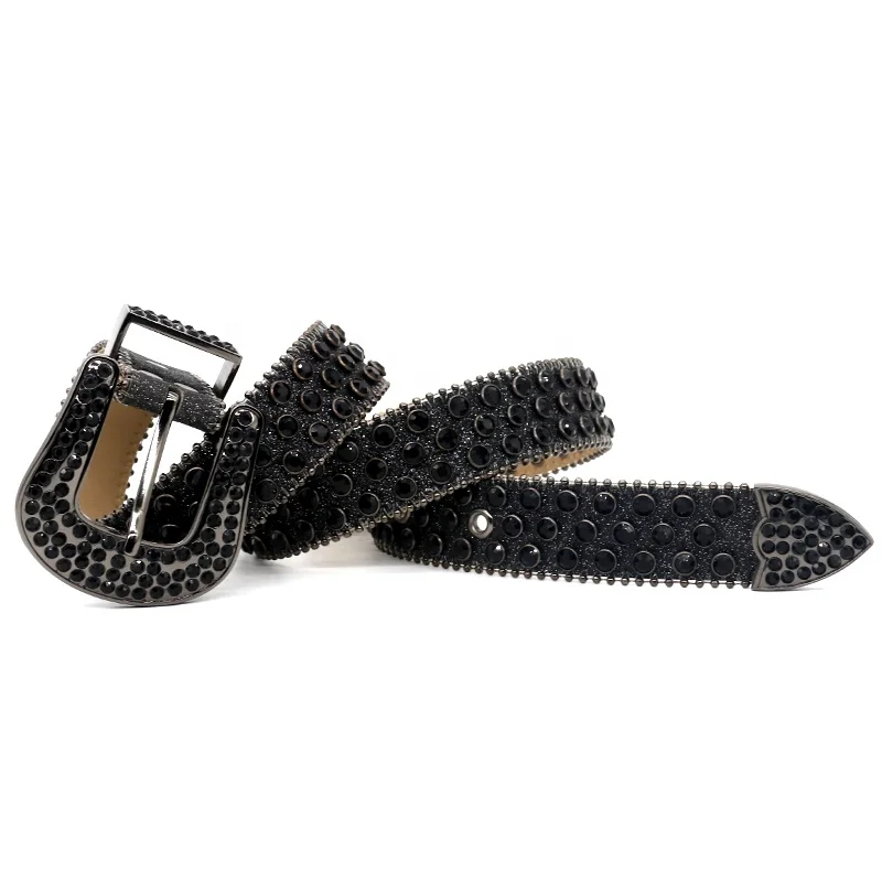 Factory Custom Making Diamond Belts Strap Bling Crystal Rhinestone Belt With Metal Pu Leather Luxury Designer Belt Men