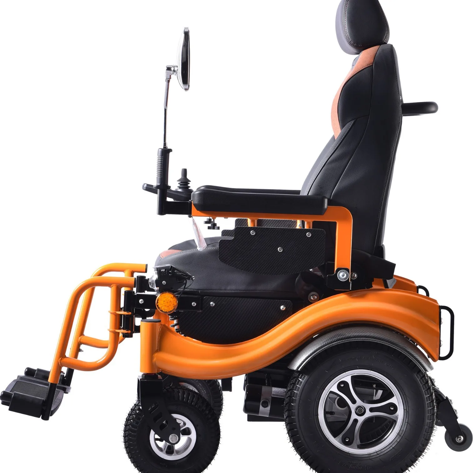 Ultra-sturdy Carbon Steel Frame Wheelchair Lead-acid Battery Wheelchair Electric Tracked Wheelchair With Large Tires