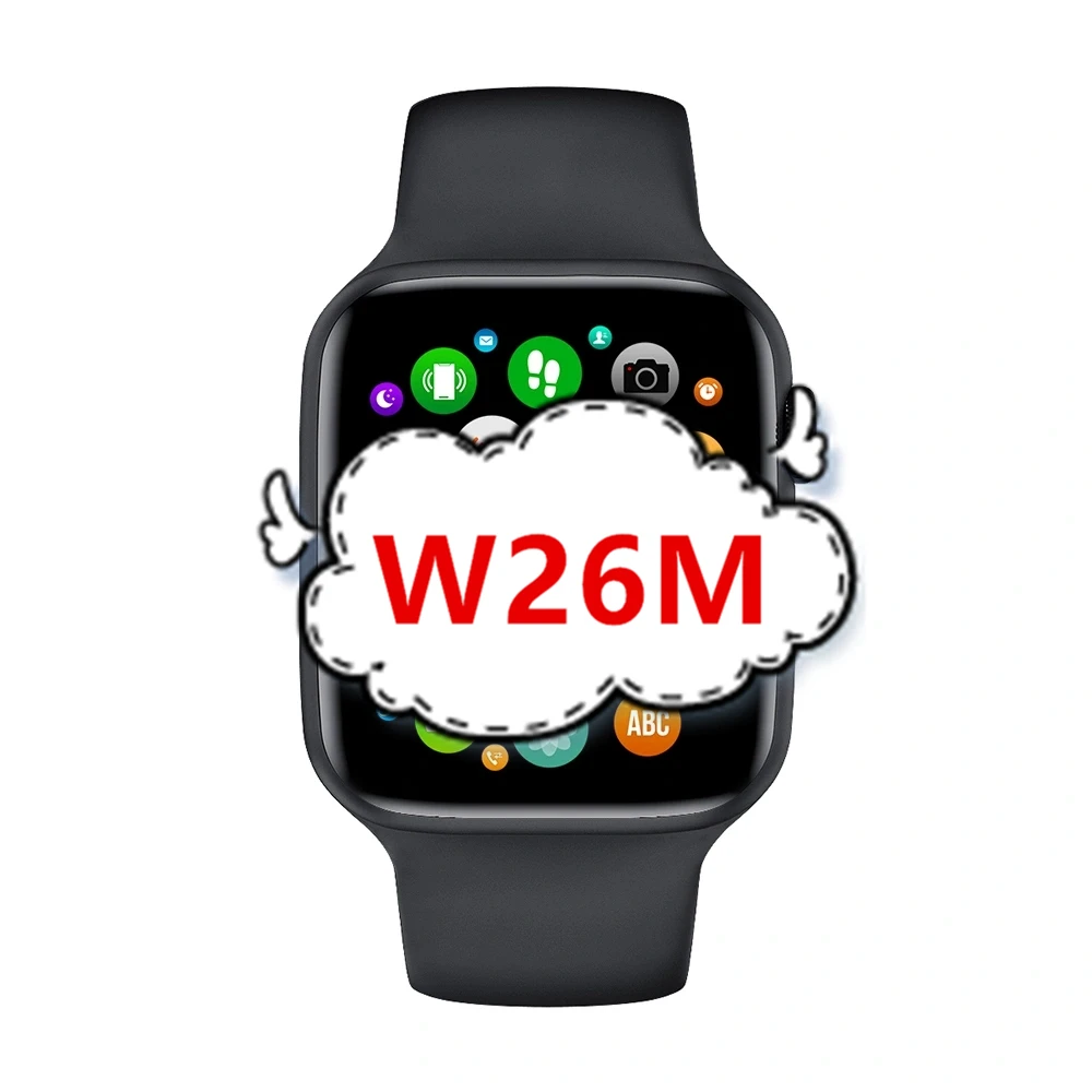 
2020 New Series 6 5 40mm Smartwatch W26M Fitness Smart Bracelet Upgrade W26 Smart Watch For Android and iOS Phones 