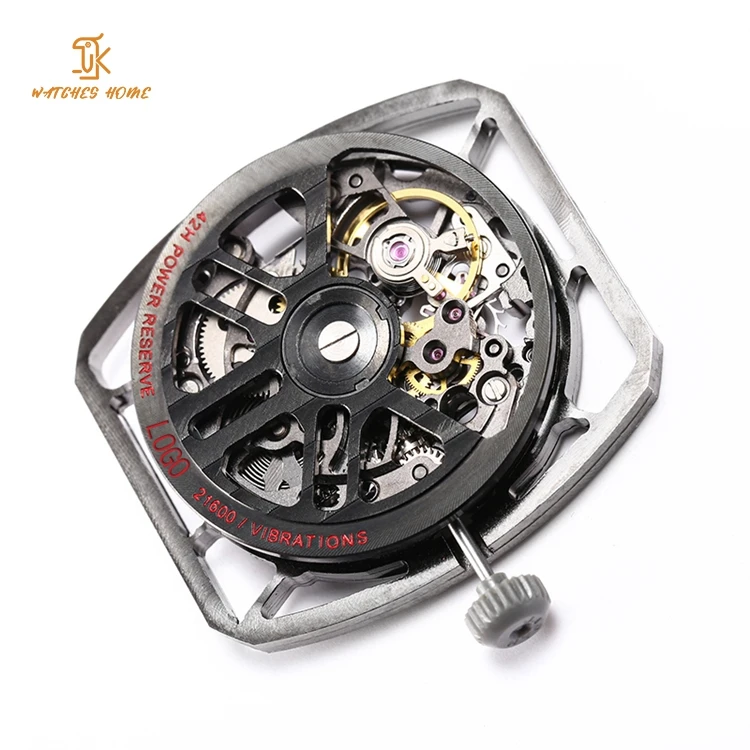 YINBEI OEM Miyota 8215 механизм модифицированный логотип тонно-скелет часы из нержавеющей стали механические детали с датой движения