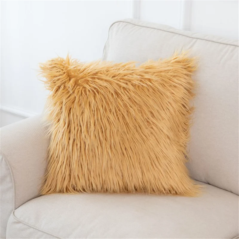 Custom Luxury Fur Pillow Cover Wholesale Throw Faux Fur Pillow Cushion Cover For Bedroom Sofa Fur Cushion Cover