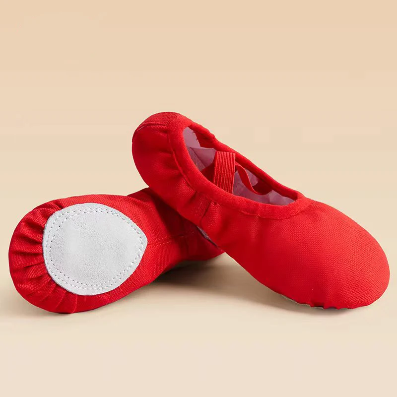 Wholesales good quality popular trainingwear pink canvas dance ballet shoes for kids adult
