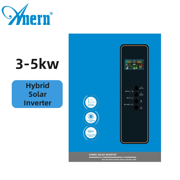 Anern low frequency pure sine wave hybrid solar inverter 3kw 5kw 24v for solar power system