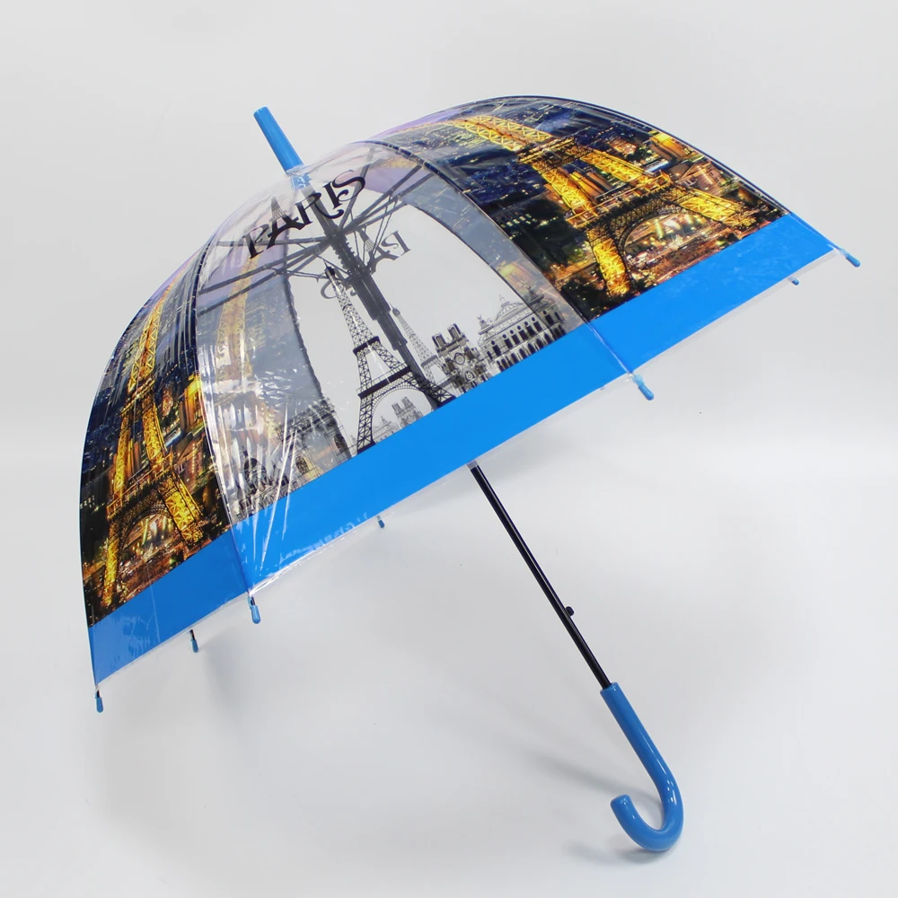Plastic umbrella Most popular straight auto open cheap straight j handle pairs design  umbrella dome umbrella