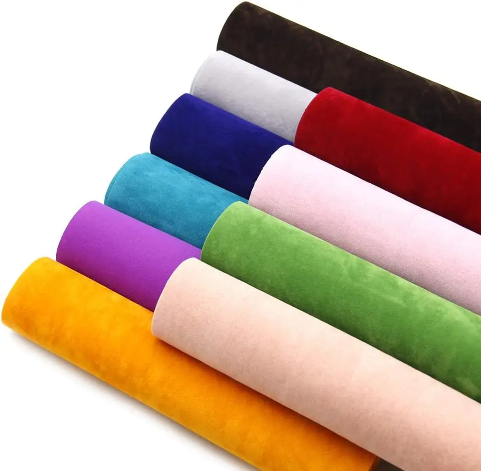 Flocking paper Felt Fabric roll, Soft Velvet for DIY Art & Crafts, Jewelry Box Felt Liner, Felt Wallpaper/ velvet paper