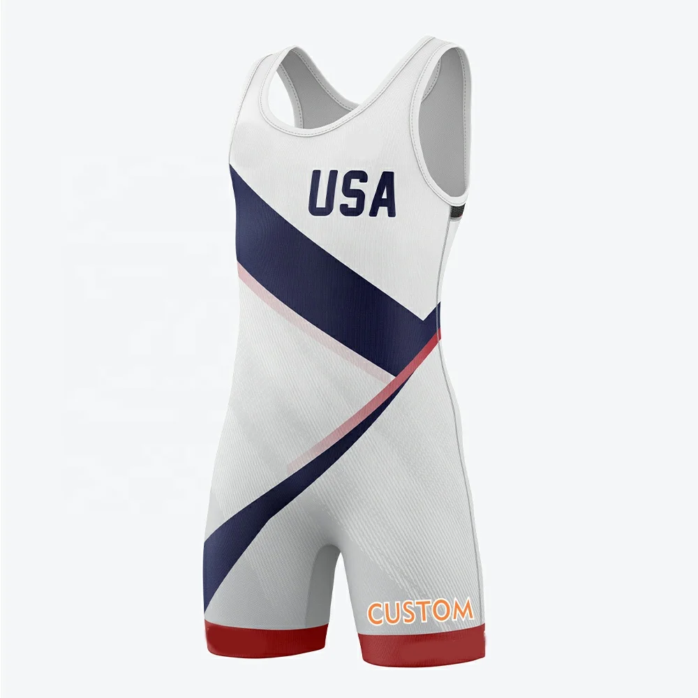 Custom sublimated over size wrestling singlets men weightlifting singlet