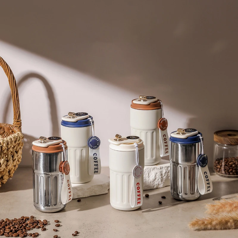 New intelligent temperature display 316 stainless steel insulated cup coffee mug with lid handle customizable logo