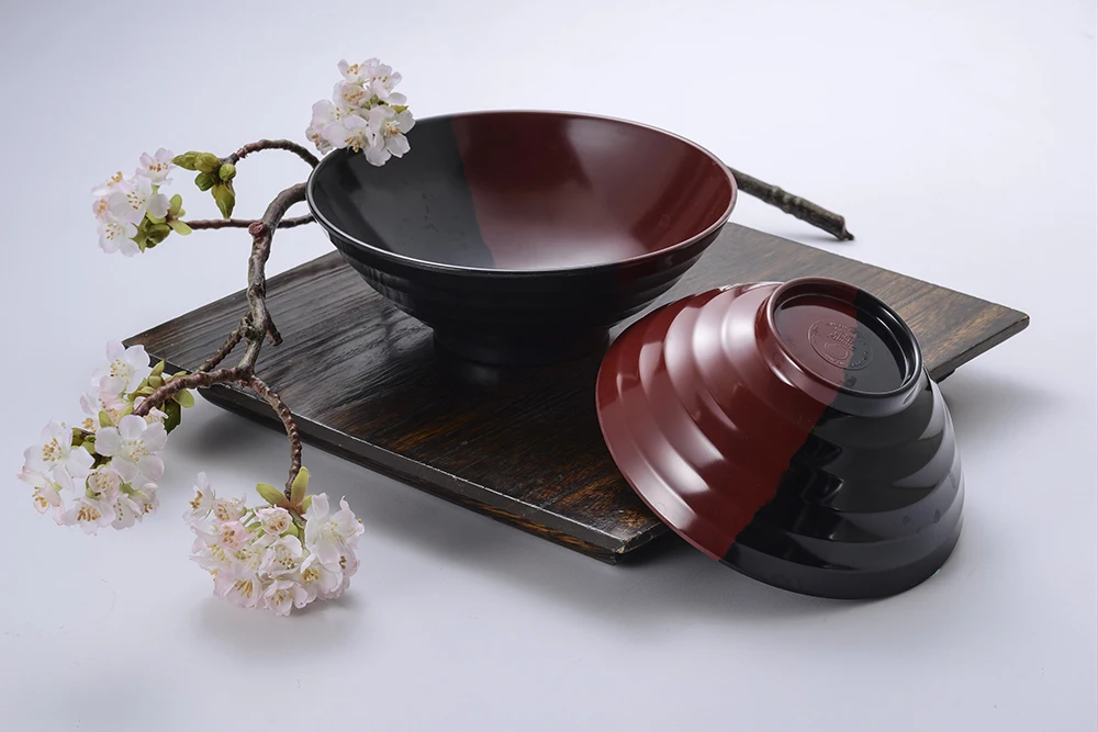 8 inch green black color double color soup bowl Asian melamine round ramen bowl restaurant bowl