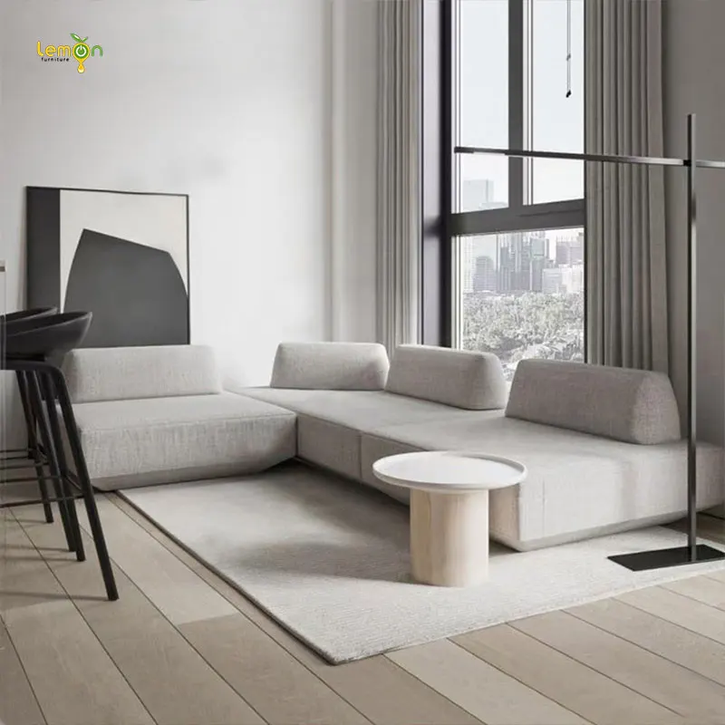 Italian minimalist living room free combination armless modular fabric sofa modern and simple