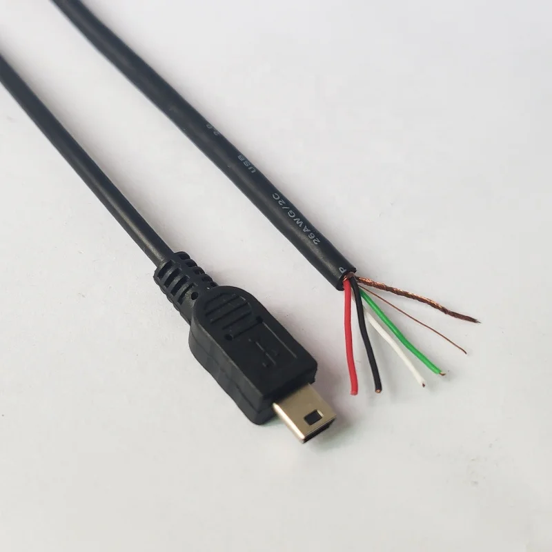 Пользовательский 5 проводов мини USB кабель OTG DIY OPEN