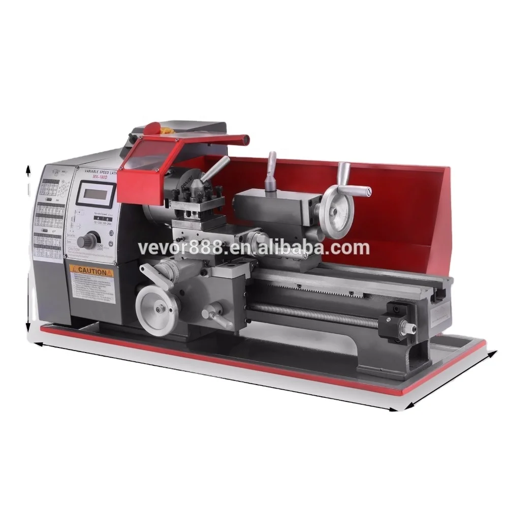 Precision Lathe Machine Price Metalworking Digital Control Variable Speed 600W 180CC Semi Automatic Lathe Machine