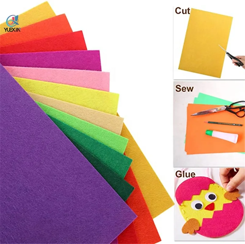 ECO-friendly soft polyester craft felt fabric with 40 unique colors in stock