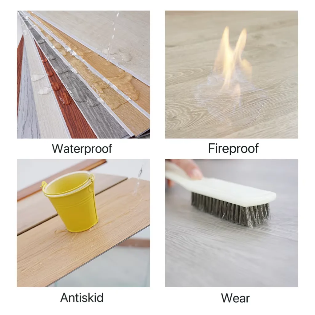 China Factory 4mm 5mm 6mm clip lock design easy installation household vinyl SPC flooring