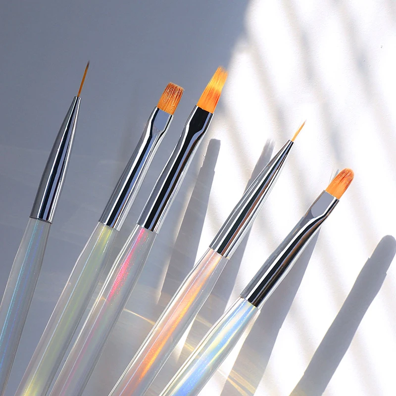 5pcs/set Aurora Nail Art Brush Manicure Tool Nails Salon Flower Painting Drawing Nail Brushes Sets