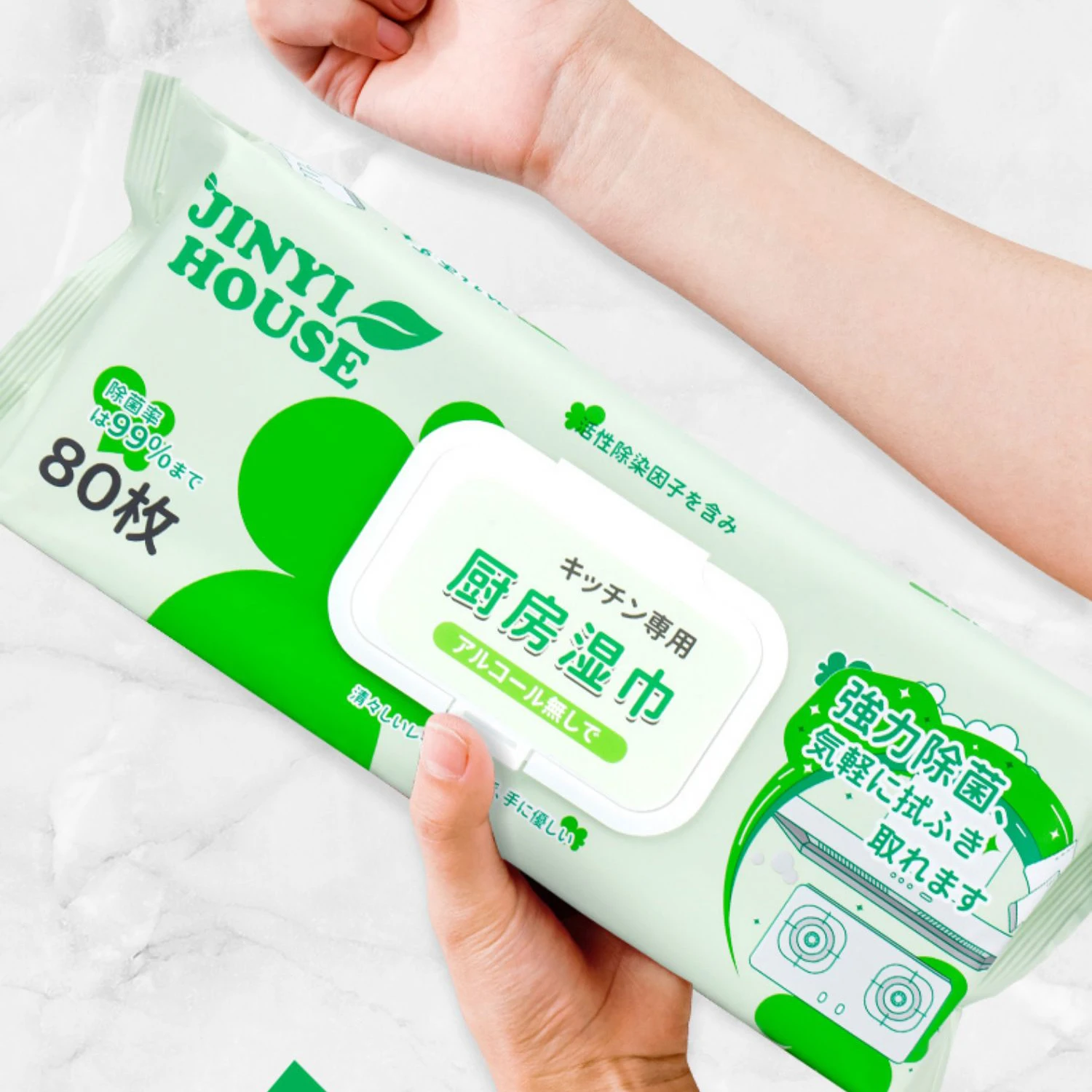 Пользовательские Нетканые кухонные влажные салфетки из спанлейса