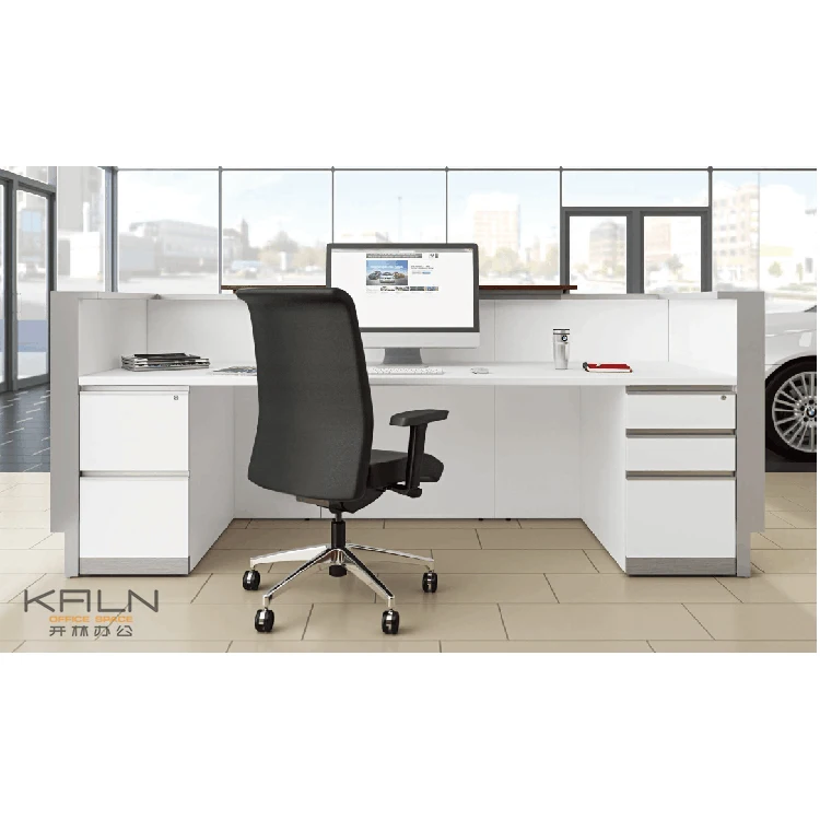 Китай Прямая Заводская цена индивидуальная Модная Современная Офисная стойка регистрации лобби стол однотонная деревянная белая