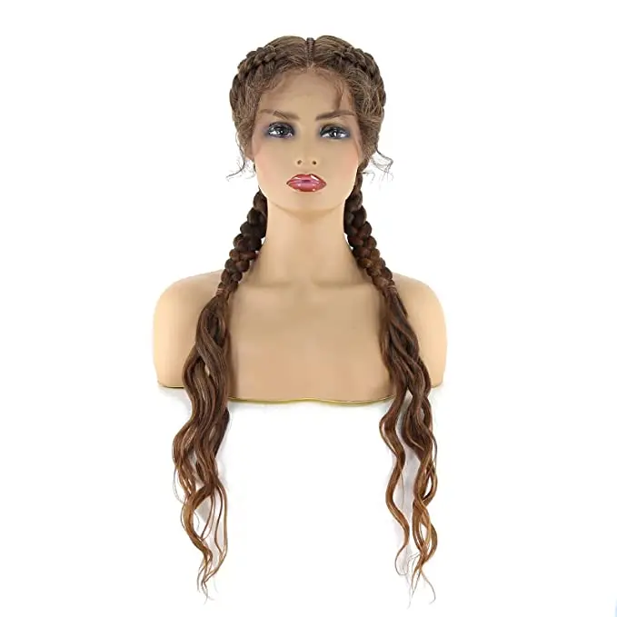 Best type of wig Human Long Dreadlock Twist Box Braided Lace Wigs for women lace front