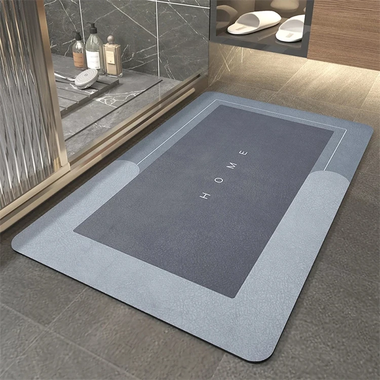 Customizable Pattern Bathroom Absorbed Water Carpet Natural Rubber Quick Drying Antislip Soft Diatomite Bath Mat