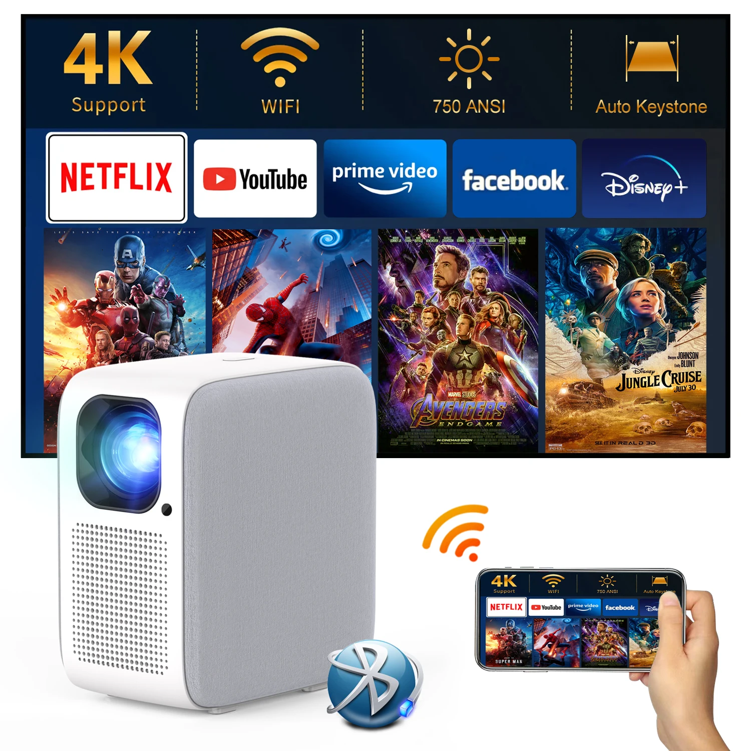 CR32 CRE Support Design logo LED Video Mini Projector HD 1080P Portable Android Wifi Beamer Home Theater Projectors